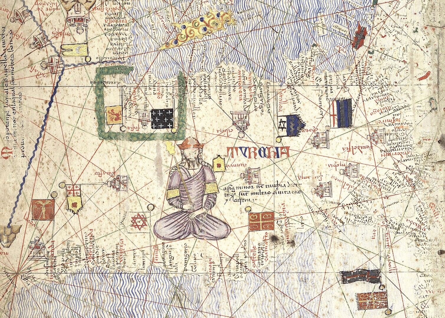 Catalan Atlas (1375) — Anadolu Beylikleri