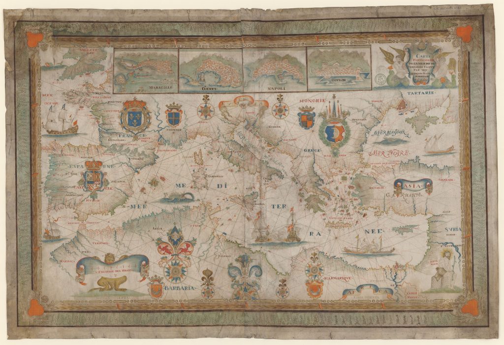 François Ollive’in 1662 tarihli Akdeniz portolan haritası